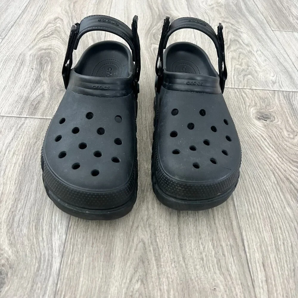 Crocs Men's 13 Black Iconic Comfort Clogs Slingback Adjustable Strap - Picture 4 of 11